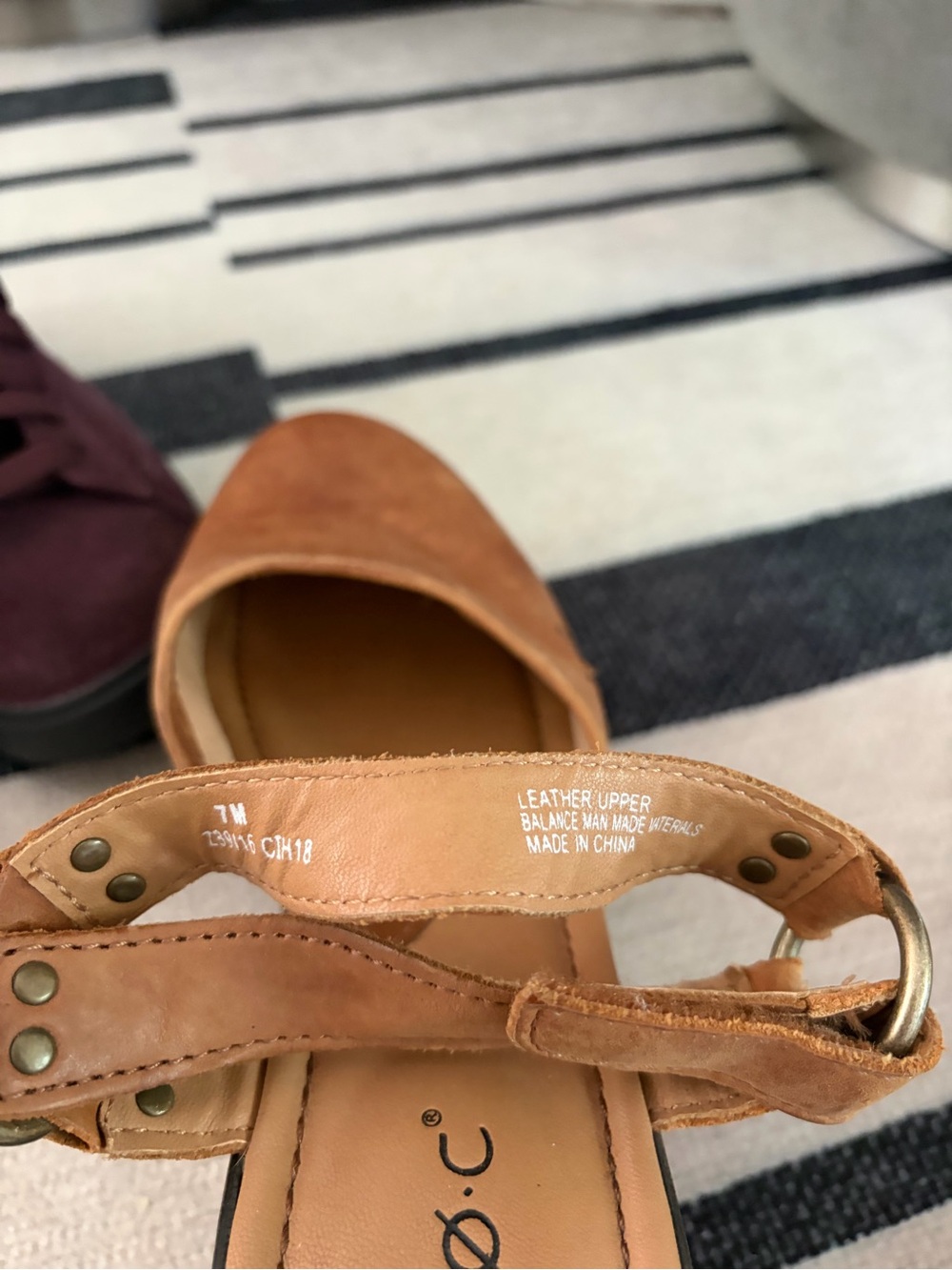 Tan Leather Women's Slingback Flats